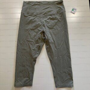 Free People FP Movement XL Never Better Capri Leggings Sage Stone Army NWT T10